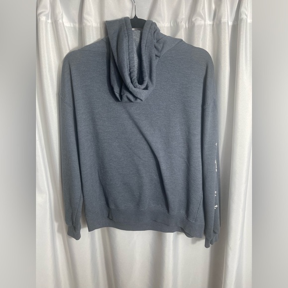 Rebellious One Women's Size L Gray Hoodie Floral Design Kangaroo Pocket Sweater - Picture 9 of 10